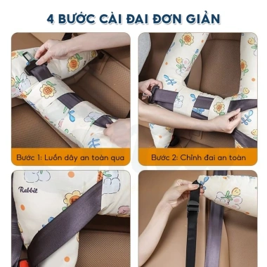 Gối tựa đầu ngủ ô tô bé Hi‑Sleep – Chống nghẹo cổ, cố định an toàn, dễ điều chỉnh 3