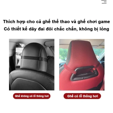 Gối tựa đầu ô tô da Nappa mềm êm, thoáng khí hỗ trợ cổ lưng - Giá chỉ 159.000đ 5 Gối tựa đầu ô tô da Nappa mềm êm, thoáng khí hỗ trợ cổ lưng - Giá chỉ 159.000đ 5