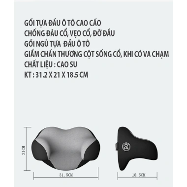 Gối tựa đầu ô tô siêu đàn hồi, giảm đau cổ, gắn ghế cao cấp, chỉ 115.000₫