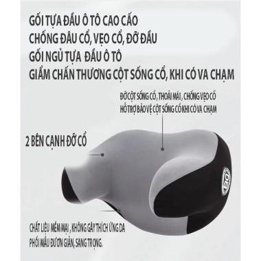 Gối tựa đầu ô tô siêu đàn hồi, giảm đau cổ, gắn ghế cao cấp, chỉ 115.000₫
