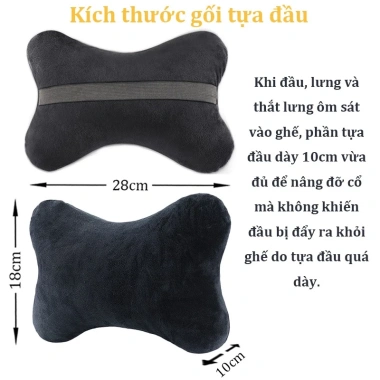 Gối tựa đầu ô tô vải nhung cao cấp hỗ trợ cổ giảm đau mỏi giá ưu đãi 56.000 VND