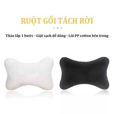 Gối tựa đầu ô tô vải nhung cao cấp hỗ trợ cổ giảm đau mỏi giá ưu đãi 56.000 VND