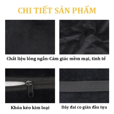 Gối tựa đầu ô tô vải nhung cao cấp hỗ trợ cổ giảm đau mỏi giá ưu đãi 56.000 VND