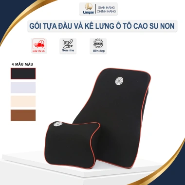 Gối tựa đầu và lưng cao su non LIMPAR siêu đàn hồi, giảm đau mỏi ngồi ô tô, văn phòng - 85.000