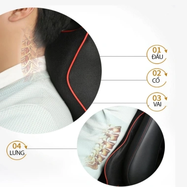Gối tựa đầu và lưng cao su non LIMPAR siêu đàn hồi, giảm đau mỏi ngồi ô tô, văn phòng - 85.000