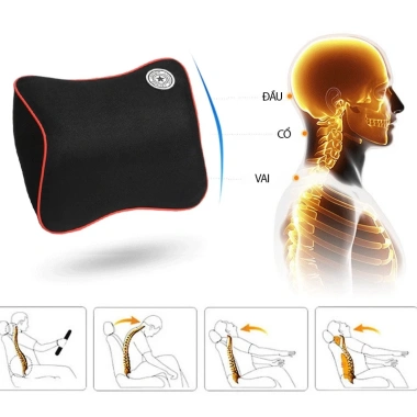 Gối tựa đầu và lưng cao su non LIMPAR siêu đàn hồi, giảm đau mỏi ngồi ô tô, văn phòng - 85.000