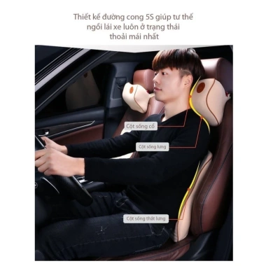 Gối Tựa Đầu và Lưng Cao Su Non T01 - Chống Đau Lưng Xe Ô Tô, Văn Phòng, Giá 100k 2
