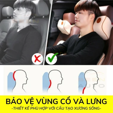 Gối Tựa Đầu và Lưng Cao Su Non T01 - Chống Đau Lưng Xe Ô Tô, Văn Phòng, Giá 100k 3