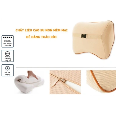 Gối Tựa Đầu và Lưng Cao Su Non T01 - Chống Đau Lưng Xe Ô Tô, Văn Phòng, Giá 100k 5