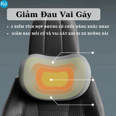 Gối tựa đầu và lưng ô tô cao su non công thái học - giá 56.000 VND giảm từ 72.800 VND 3