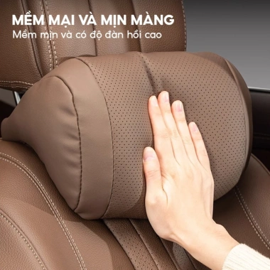 Gối Tựa Đầu và Lưng Ô Tô Da Nappa Cao Cấp - Giảm Đau Cổ, Thắt Lưng, Giá 118.000₫
