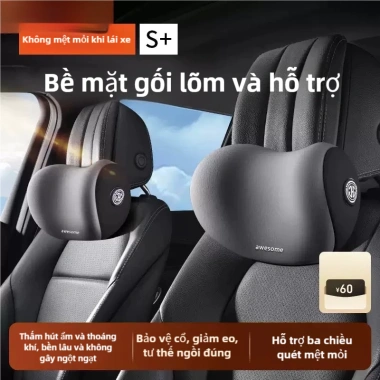 Gối tựa đầu và lưng xe hơi KWNK cao su non mềm mại chống đau mỏi, giá 94.715đ