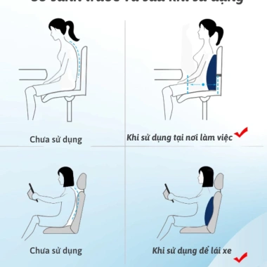 Gối tựa lưng cao su non cho ghế văn phòng - Đai cài, đa màu, giá chỉ 209.150₫