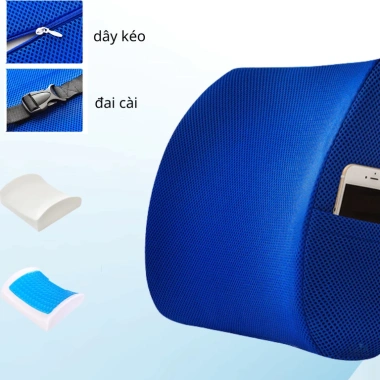 Gối tựa lưng cao su non cho ghế văn phòng - Đai cài, đa màu, giá chỉ 209.150₫