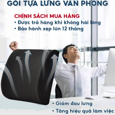 Gối tựa lưng cao su non EMA cho văn phòng và ô tô - Giảm đau thắt lưng, thư giãn, chỉ 158.000₫