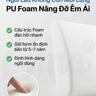 Gối tựa lưng cao su non EMA cho văn phòng và ô tô - Giảm đau thắt lưng, thư giãn, chỉ 158.000₫