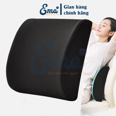 Gối tựa lưng cao su non EMA cho văn phòng và ô tô - Giảm đau thắt lưng, thư giãn, chỉ 158.000₫