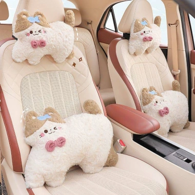 Gối tựa lưng & cổ ô tô USeI - Thắt lưng, thiết kế hoạt hình cô gái dễ thương