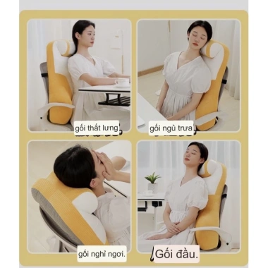 Gối tựa lưng công thái học - Đệm nâng đỡ lưng, gối cổ, lót ngồi cho ghế xe, ô tô, văn phòng, Mã 04, chỉ 289.000đ