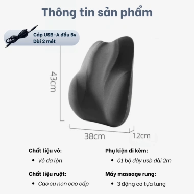Gối tựa lưng massage chườm nóng LIANDA - 6 chế độ, ruột cao su non, thư giãn cho văn phòng và lái xe, giảm giá 20%