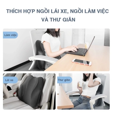 Gối tựa lưng massage chườm nóng LIANDA - 6 chế độ, ruột cao su non, thư giãn cho văn phòng và lái xe, giảm giá 20%