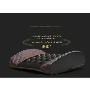 Gối tựa lưng massage rung 12V bọc da giảm đau lưng ô tô - Giá ưu đãi 163,000₫