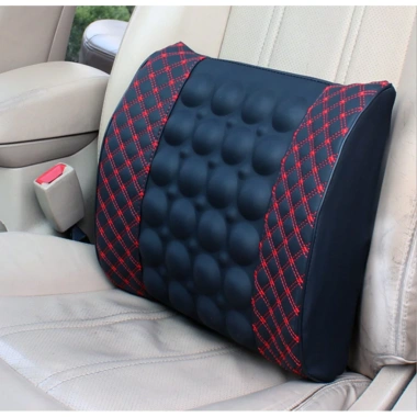 Gối tựa lưng massage rung 12V bọc da giảm đau lưng ô tô - Giá ưu đãi 163,000₫