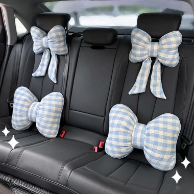 Gối tựa lưng ô tô Car Seat Cushion Đệm lưng Đa mùa Universal – Mẫu caro nơ, giảm còn 142k