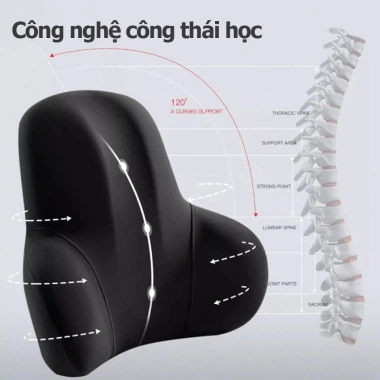 Gối tựa lưng QPENZ êm, giảm ê mỏi, đàn hồi tốt cho ghế văn phòng, sofa, ô tô - 139.000₫
