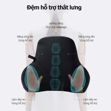 Gối tựa lưng QPENZ êm, giảm ê mỏi, đàn hồi tốt cho ghế văn phòng, sofa, ô tô - 139.000₫