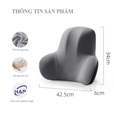 Gối tựa lưng QPENZ êm, giảm ê mỏi, đàn hồi tốt cho ghế văn phòng, sofa, ô tô - 139.000₫