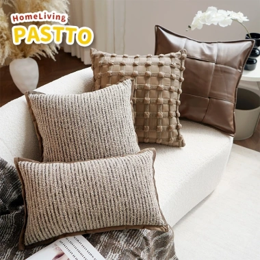 Gối Tựa Lưng Sofa Decor Vuông Nâu - Tháo Rời, Giặt Được, Trang Trí Sofa Giường