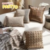 Gối Tựa Lưng Sofa Decor Vuông Nâu - Tháo Rời, Giặt Được, Trang Trí Sofa Giường 2