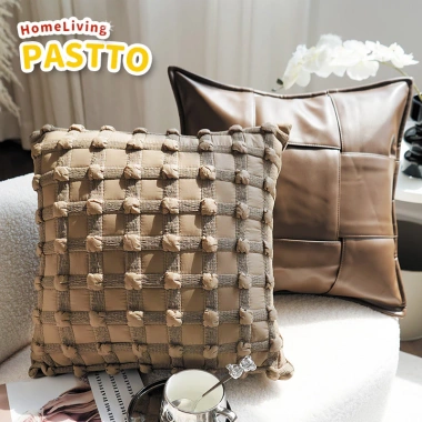 Gối Tựa Lưng Sofa Decor Vuông Nâu - Tháo Rời, Giặt Được, Trang Trí Sofa Giường