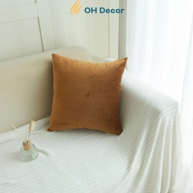 Gối tựa lưng sofa nhung 45x45 cm - Thiết kế hiện đại châu Âu, sang chảnh, giảm giá 57.000₫