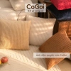 Gối tựa lưng sofa nhung tăm vuông 45x45 50x50 sang chảnh châu Âu giá 77.000 VND