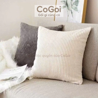 Gối tựa lưng sofa nhung tăm vuông 45x45 50x50 sang chảnh châu Âu giá 77.000 VND
