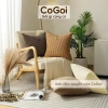 Gối tựa lưng sofa nhung tăm vuông 45x45 50x50 sang chảnh châu Âu giá 77.000 VND 7