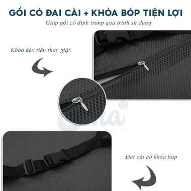 Gối tựa lưng văn phòng cao su non - Nâng đỡ giảm đau lưng ngồi lâu tháo rời giặt sạch