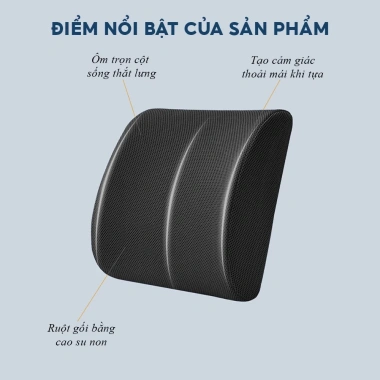 Gối tựa lưng văn phòng cao su non - Nâng đỡ giảm đau lưng ngồi lâu tháo rời giặt sạch 6 Gối tựa lưng văn phòng cao su non - Nâng đỡ giảm đau lưng ngồi lâu tháo rời giặt sạch 6