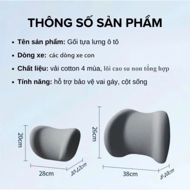 Gối tựa ô tô cao su non mềm mại - Giá chỉ 35.000đ, giảm tới 8.750đ, hỗ trợ thoải mái khi lái 6