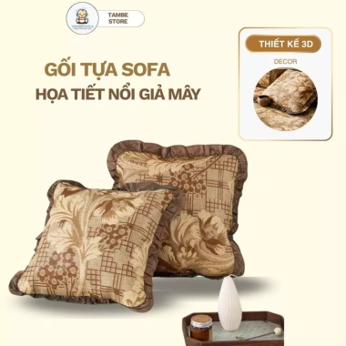 Gối tựa sofa hình lá bài thêu nổi 3D - Trang trí Tết, quà tặng độc đáo 359.000₫
