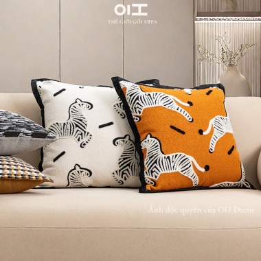 Gối tựa sofa vuông hình ngựa phong thái khởi sắc 2.026 – trang trí phòng khách, chỉ 149k