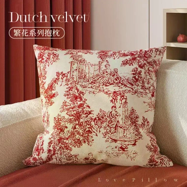 Gối Vuông Đỏ Lễ Hội Năm Mới - Không Khí Đệm Sofa & Giường, Vỏ Cao Cấp, 160k