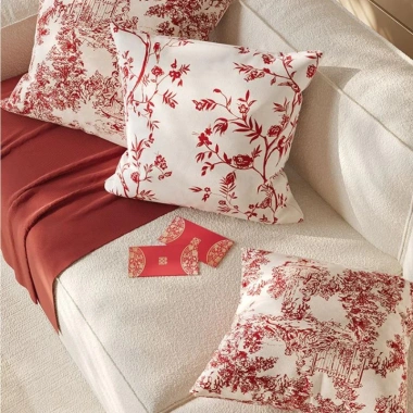 Gối Vuông Đỏ Lễ Hội Năm Mới - Không Khí Đệm Sofa & Giường, Vỏ Cao Cấp, 160k