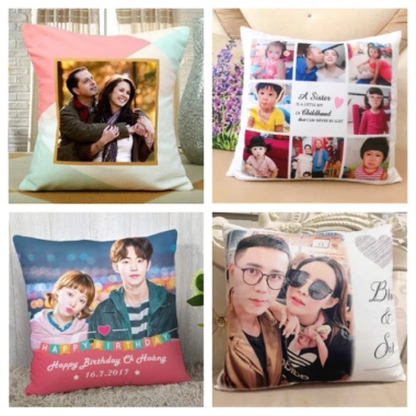 Gối vuông in ảnh tùy chỉnh 45x45cm - Thiết kế cá nhân, mềm mại, giá chỉ 150.000đ