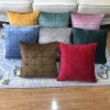 Gối vuông nỉ nhung 45x45 ziczac - Tựa sofa mềm mại, decor nhà hàng khách sạn, 15.900₫ 2