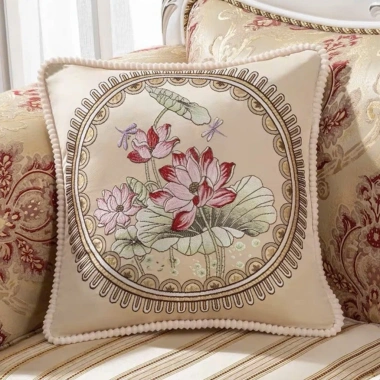 Gối vuông tựa sofa 48x48 cm vải gấm lụa thêu hoa sen, ruột bông gòn - 14.900₫ 7 Gối vuông tựa sofa 48x48 cm vải gấm lụa thêu hoa sen, ruột bông gòn - 14.900₫ 7