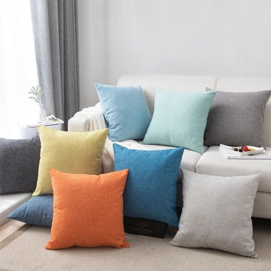 Gối vuông tựa trang trí vải thô gai 45x45cm – Decor sofa, phòng trà, cafa, vỏ+ruột giá 14.900₫
