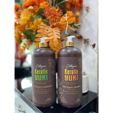 Gội xả colagen keratin YUKI 2.000ml - Siêu mềm mượt, kích mọc tóc, phục hồi tóc hư tổn, giảm giá 210.000đ